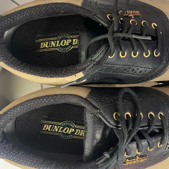 DUNLOP GOLF SHOES * 8* Tan/Black Nubuck Saddle Lace Up M5600C Leather - Picture 2 of 4